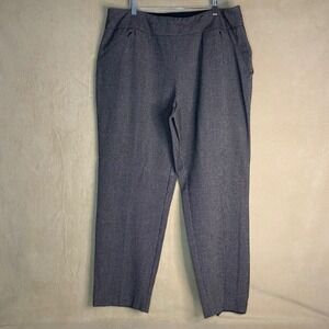 Investments Womans Dress Pants Plus Sz 18WR Black Brown Houndstooth Stretch EUC